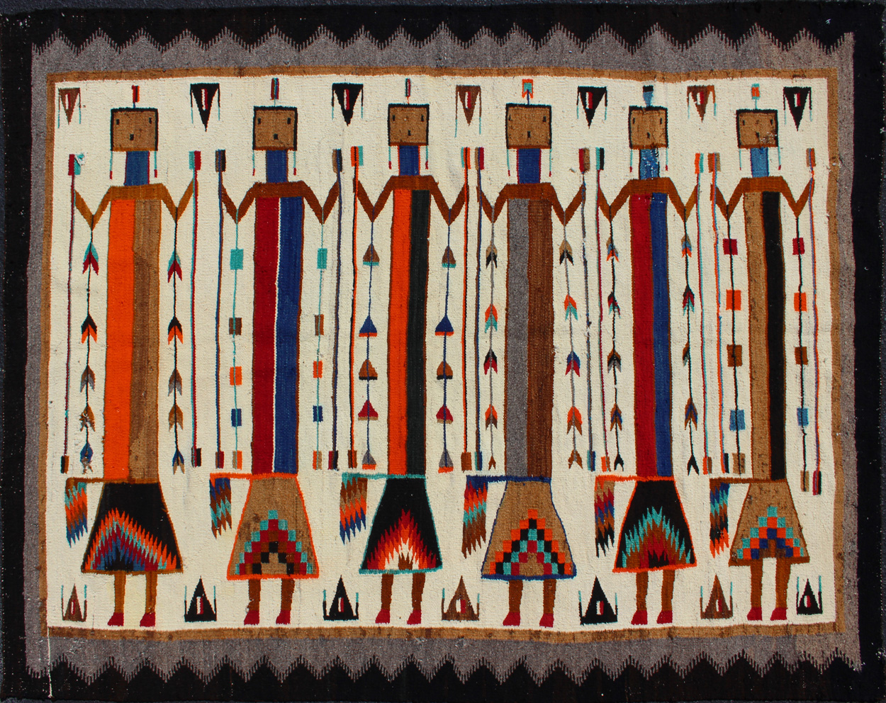 Antique Navajo Rug EBD1002 Navajo 4'2" x 6'0" Wool All Over